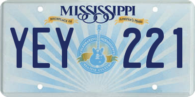 MS license plate YEY221