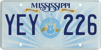 MS license plate YEY226