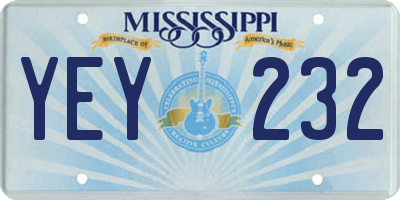 MS license plate YEY232