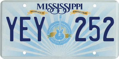 MS license plate YEY252