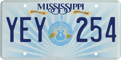 MS license plate YEY254