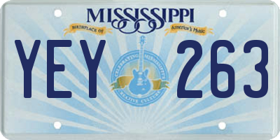 MS license plate YEY263