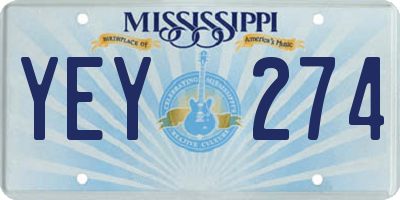 MS license plate YEY274