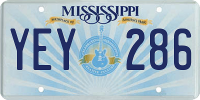 MS license plate YEY286