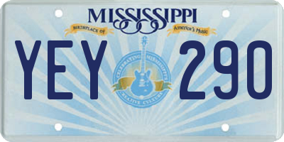 MS license plate YEY290