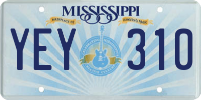 MS license plate YEY310