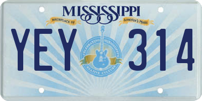 MS license plate YEY314