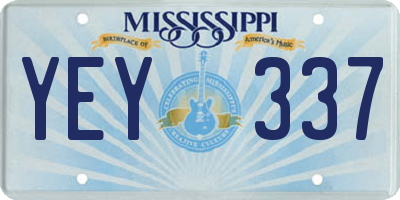 MS license plate YEY337