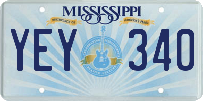 MS license plate YEY340