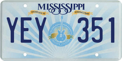 MS license plate YEY351
