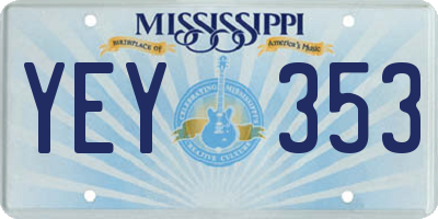 MS license plate YEY353