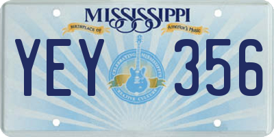 MS license plate YEY356