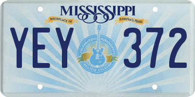 MS license plate YEY372