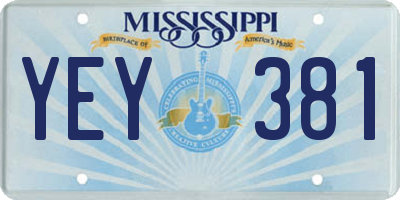 MS license plate YEY381