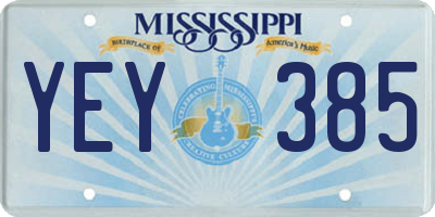 MS license plate YEY385