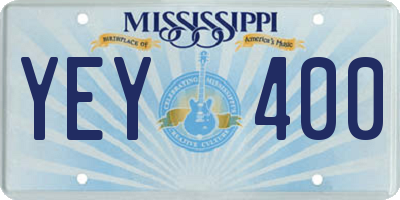 MS license plate YEY400