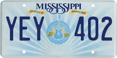 MS license plate YEY402