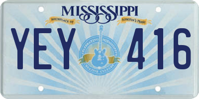 MS license plate YEY416