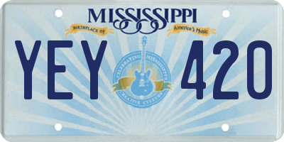 MS license plate YEY420