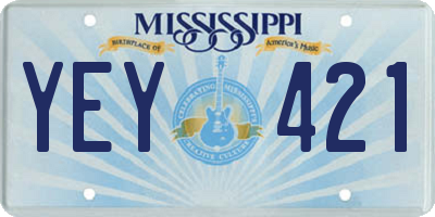 MS license plate YEY421