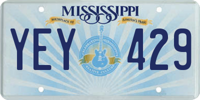 MS license plate YEY429