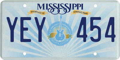 MS license plate YEY454