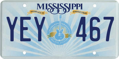 MS license plate YEY467