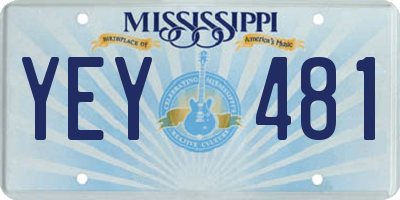 MS license plate YEY481