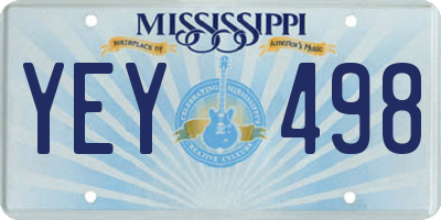 MS license plate YEY498