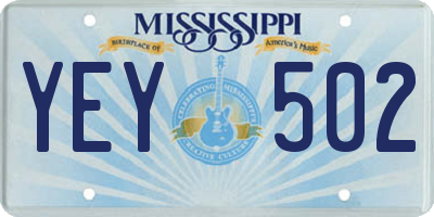 MS license plate YEY502