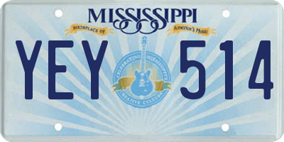 MS license plate YEY514
