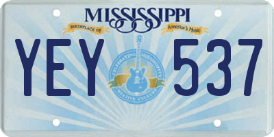 MS license plate YEY537