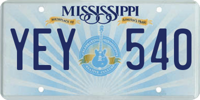 MS license plate YEY540