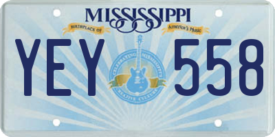 MS license plate YEY558