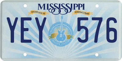 MS license plate YEY576