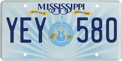 MS license plate YEY580