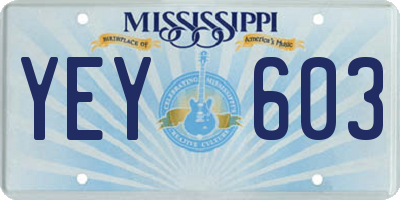 MS license plate YEY603