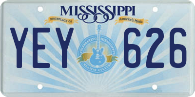 MS license plate YEY626