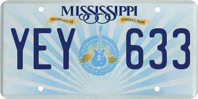 MS license plate YEY633