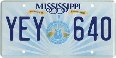 MS license plate YEY640