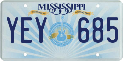 MS license plate YEY685