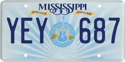 MS license plate YEY687