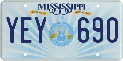 MS license plate YEY690