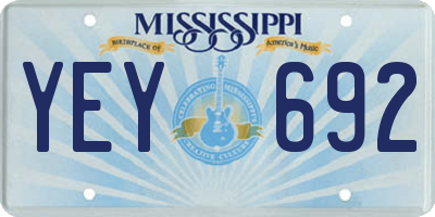 MS license plate YEY692