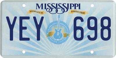 MS license plate YEY698