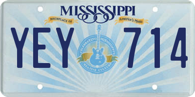 MS license plate YEY714