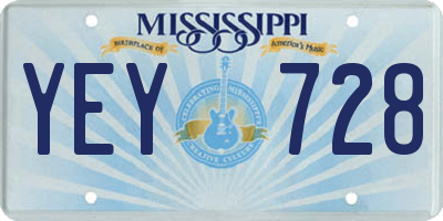MS license plate YEY728