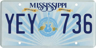 MS license plate YEY736