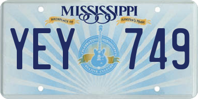 MS license plate YEY749