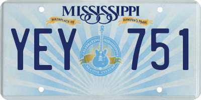 MS license plate YEY751